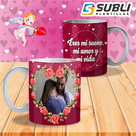 Diseños Plantillas para Sublimar Tazas San Valentín SubliPlantillas