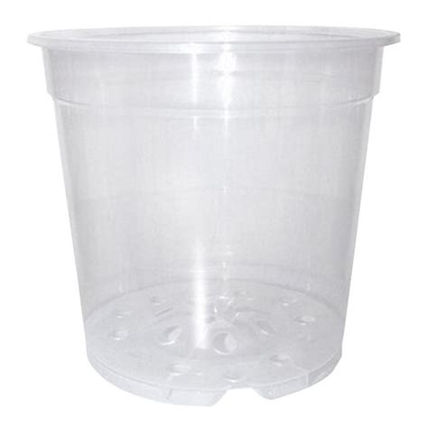 Горшок технологический, круглый, прозрачный, диаметр 17 см, высота 13,5 ...