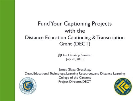 PPT - Fund your Captioning Projects PowerPoint Presentation, free