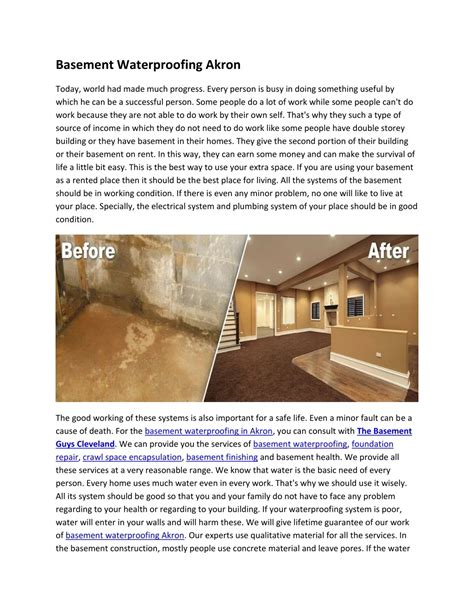 Ppt Basement Waterproofing Akron Powerpoint Presentation Free Download Id8067103