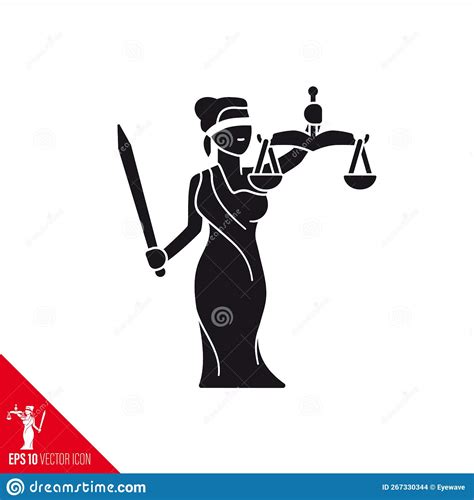 Lady Justice Vector Glyph Icon Stock Vector Illustration Of Woman