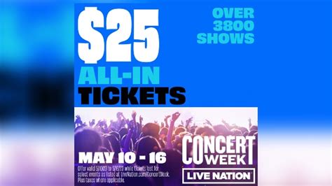 Live Nation’s Concert Week returns, offering $25 all-in tickets to ...