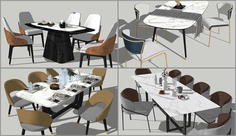 5097. Dining Table And Chair Sketchup Model Free Download - Sketchup ...