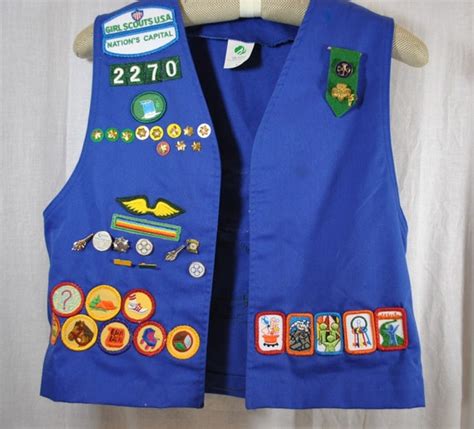 Vintage Blue Cadette Girl Scout Vest Size Medium Girl Scout Etsy