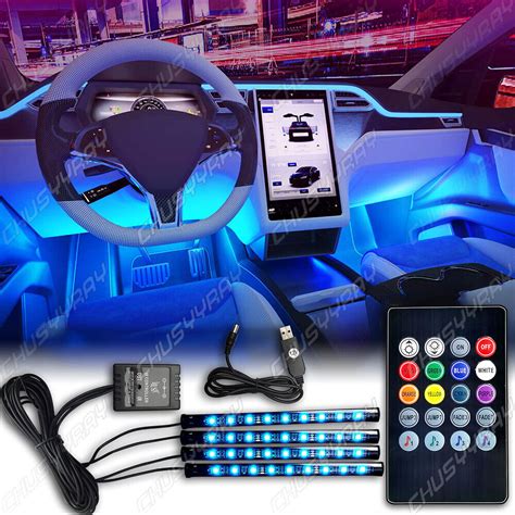 RGB LED Glow Car Interior Lamp Under Dash Footwell Seats Inside