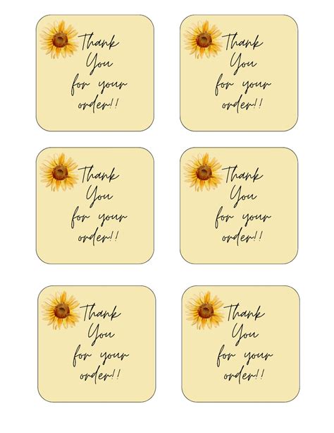 Thank You for Your Order Cards Instant Downdload - Etsy