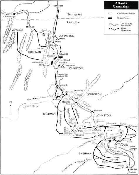 Atlanta Campaign Map Civil War Maps of Battles