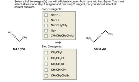 Solved Select All Of The Reagent S That Will Efficiently Chegg