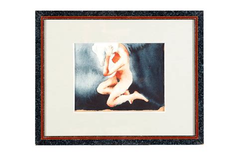 Lot BATHING NUDE WATERCOLOR