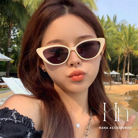 Mắt kính thời trang form nhỏ Mắt Kính Mắt Mèo Hiphop Hot Trend kiểu dáng sành điệu hong cách trẻ