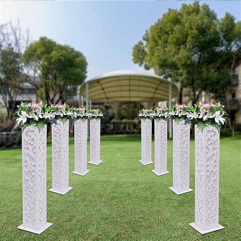 8 Pcs Tall Roman Column White Wedding Column Decorative