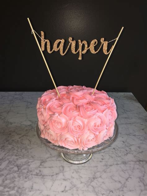 Pink Ombré Rosette Birthday Cake Buttercream Cake Creations Butter Cream Birthday Cake