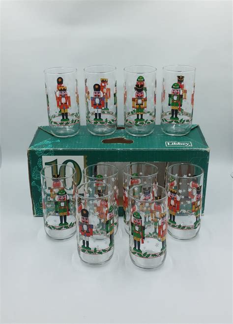 Vintage Libbey Christmas Nutcracker Drinking Glasses Etsy