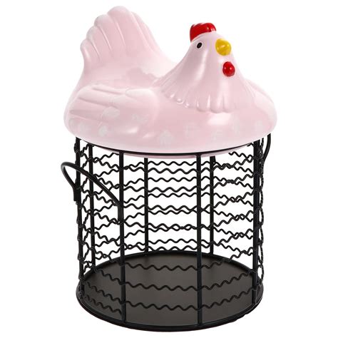 Buy Upkoch Ceramic Chicken Egg Holder Creative Iron Eggs Basket Wire