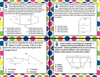 Tek D Area Volume Task Cards By Cownting In Fourth Tpt