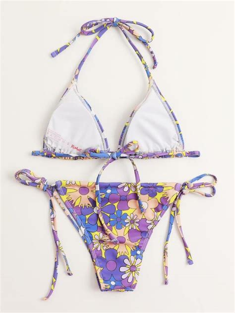 Is That The New Floral Triangle Thong Bikini Swimsuit ROMWE USA