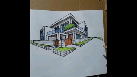 Comment Dessiner Une Villa En Perspective De 2 Points De Fuite Youtube