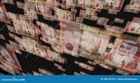 Saudi Arabia Rial Sar Banknote Money D Illustration Stock