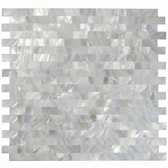 White Pearlized Backsplash Subway Tile Mother Of Pearl Mosaic For