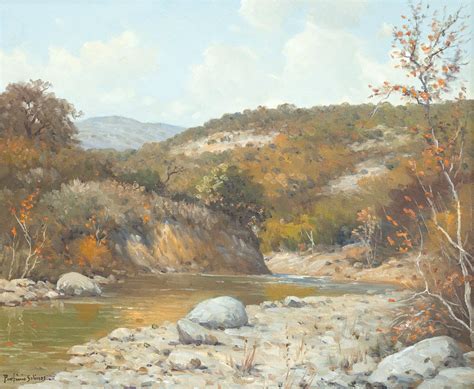 Porfirio Salinas - "River Landscape" Fall Texas Hill Country Landscape