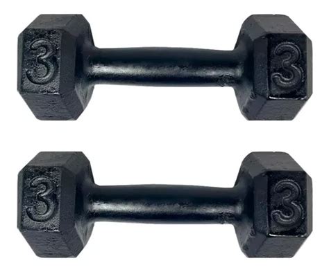 Par Halter Dumbell Peso Para Academia Sextavado Pintado 3kg Frete grátis