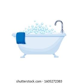 Bathtub Full Soap Foam Bubbles Blue Stock Vector (Royalty Free) 1605272383 | Shutterstock