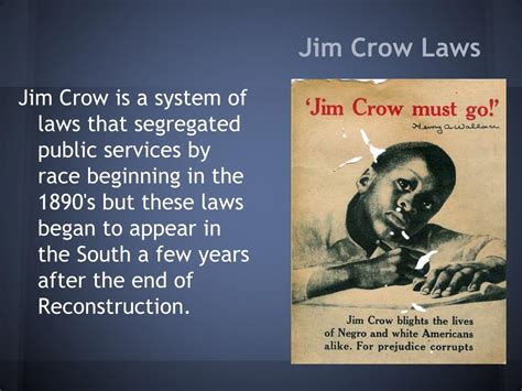 PPT Reconstruction Jim Crow Laws PowerPoint Presentation Free