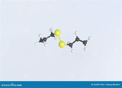 Allyl Propyl Disulfide Molecule Isolated Molecular Model D Rendering