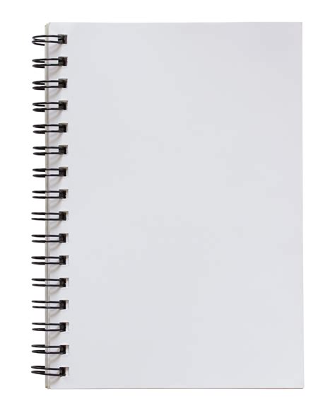 Blank White Spiral Notebook Isolated With Clipping Path For Mockup