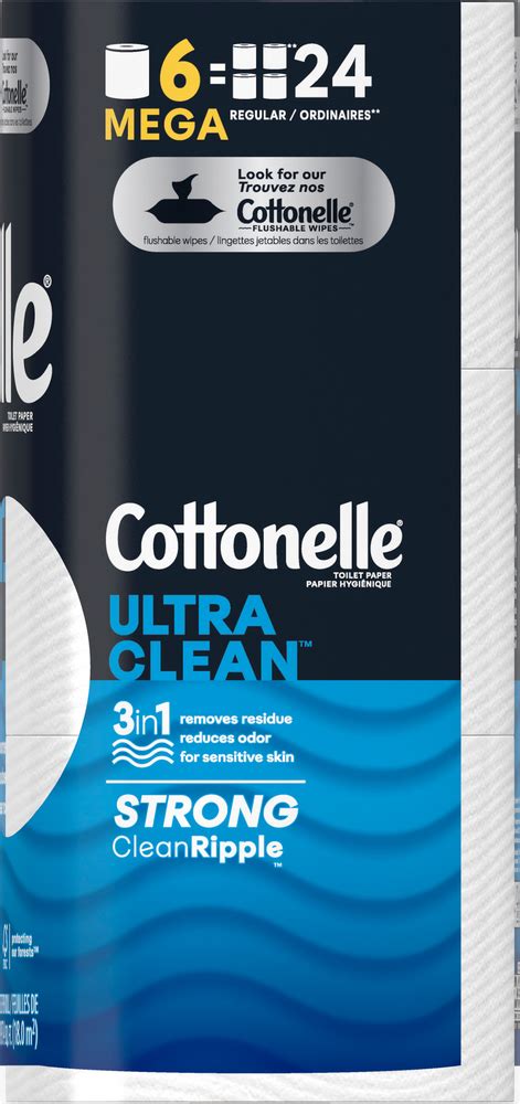 Cottonelle Ultra Clean Toilet Paper Mega Rolls 1 Ply Planogram Right