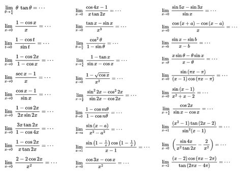 Rumus Rumus Dasar Limit Fungsi Trigonometri Riset