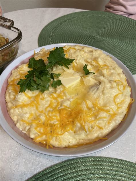 Homemade Garlic Cheesy Mashed Potatoes Rfood