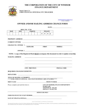 Fillable Online Name And Or Mailing Address Change Form City Of