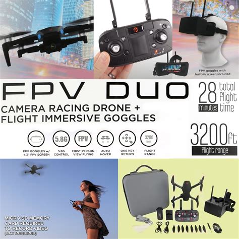 Buy Vivitar Fpv Duo Racing Drone With Goggles And Gps Black Online At