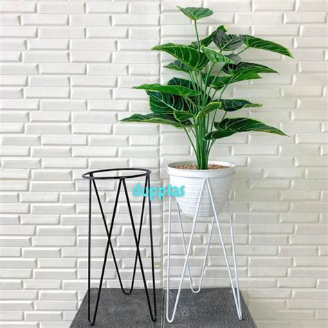 Jual Pohon Daun Alocasia X Latex Pot Tawon D Plastik Standing T