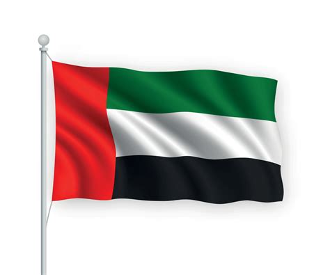 3d Waving Flag United Arab Emirates Isolated On White Background