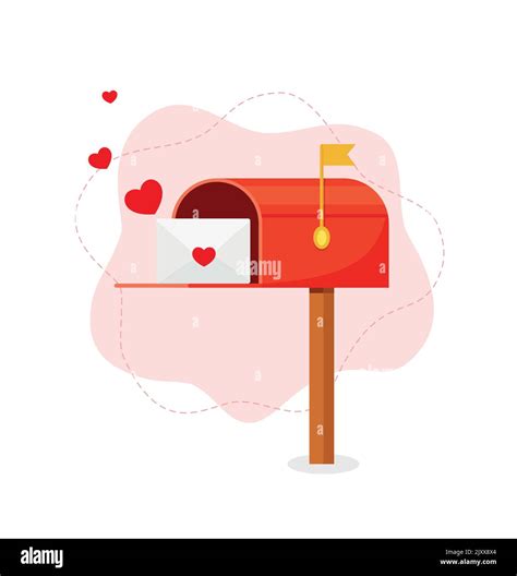 Love Letter Vector Mailbox Vector Mailbox On White Background Love