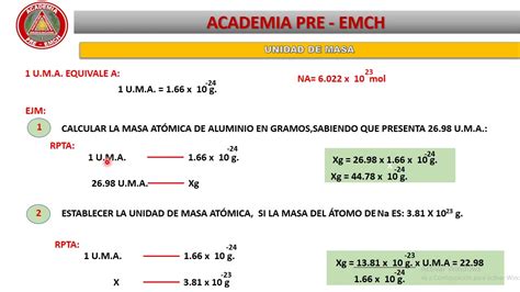 Unidades Quimicas De Masa Youtube