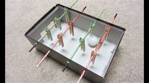 How To Make A Mini Foosball Table Table Football Soccer Youtube