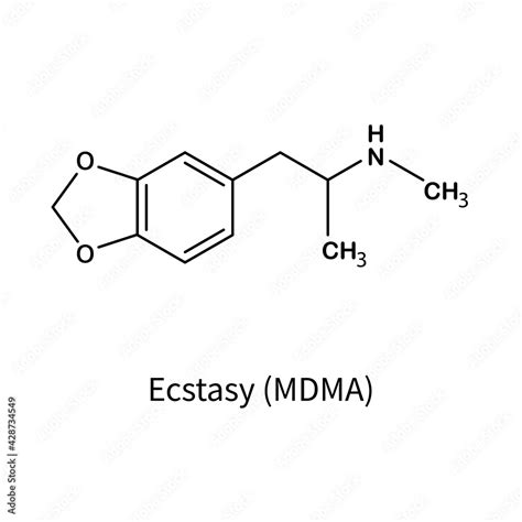 Formula of chemical structure of Ecstasy (MDMA). Vector EPS 10. Stock Vector | Adobe Stock