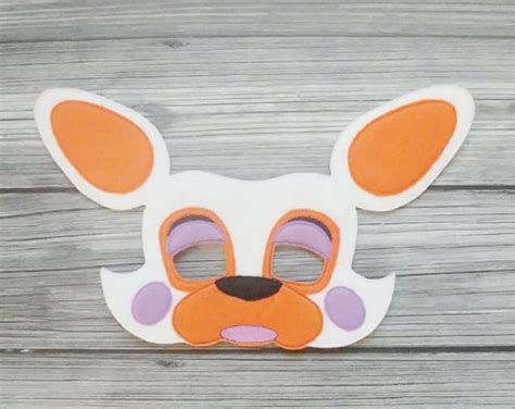 Funtime Foxy Felt Embroidered Mask Lolbit Mask Fnaf Mask Etsy