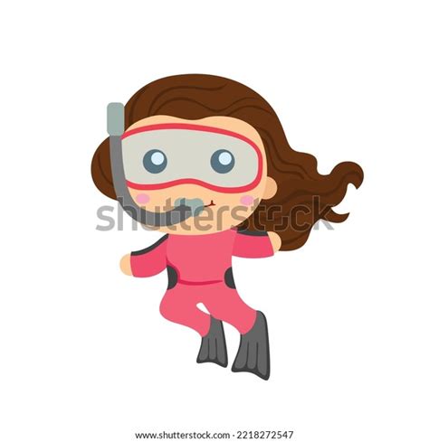 Kids Swimming Underwater Illustration Vector Clipart Stock Vector ...