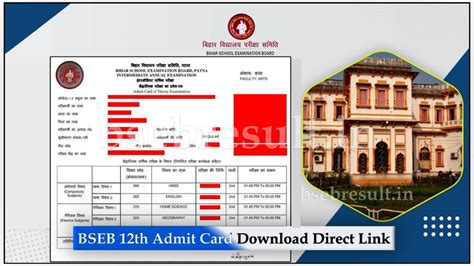 Bseb 12th Admit Card Download 2023 Bihar Board Original