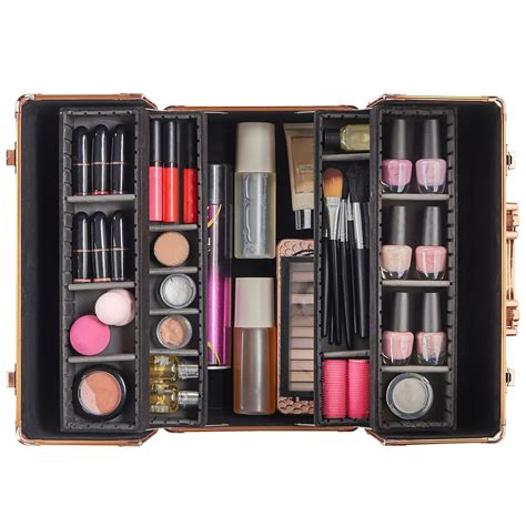 Beautify Large Jungle Professional Makeup Cosmetic Organizer Train Case