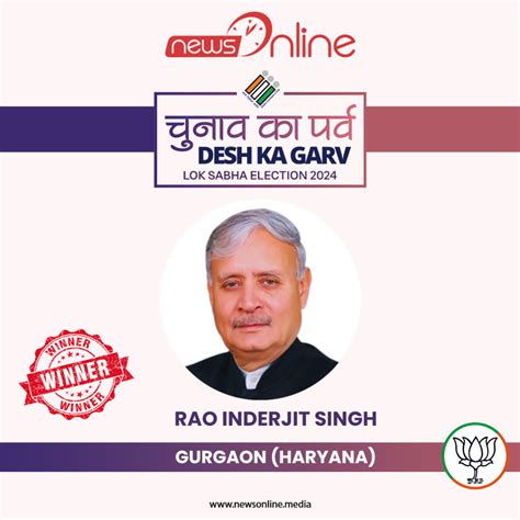 Rao Inderjit Singh Wins Gurgoan Lok Sabha Seat 2024