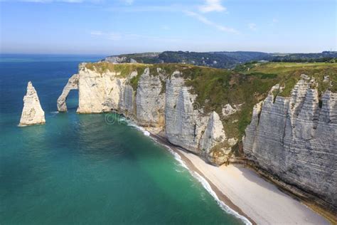 White Chalk Cliff Near Etretat Normandy France Stock Photo Image Of