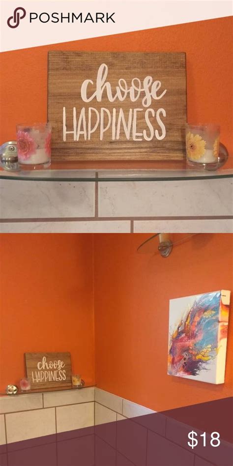 Wall Decor Choose Happiness Wood Sign Handmade Decor Wood Signs