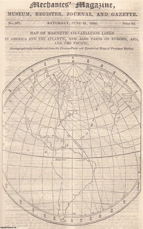 MAP OF MAGNETIC Co-Variation Lines In America And The Atlantic, And ...