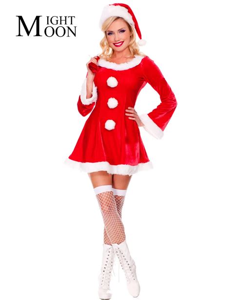 Moonight Miss Santa Claus Costume Women Christmas Dress Suit Fashion