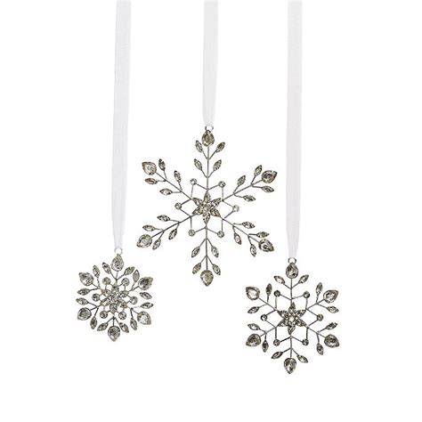 Vintage Jeweled Snowflake Ornaments Set Of Three Frontgate